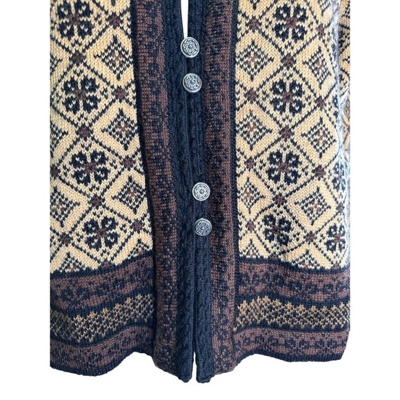 Skjaeveland of Norway Vintage Fair Isle Cardigan Sweater Pure Wool Nordic EUC - Picture 2 of 6